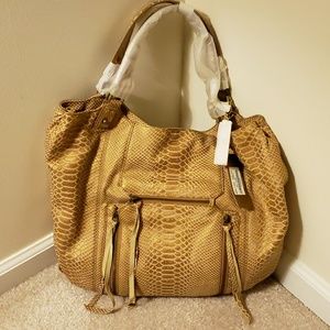 Botkier Lambskin Logan bag in Gold Snakeskin